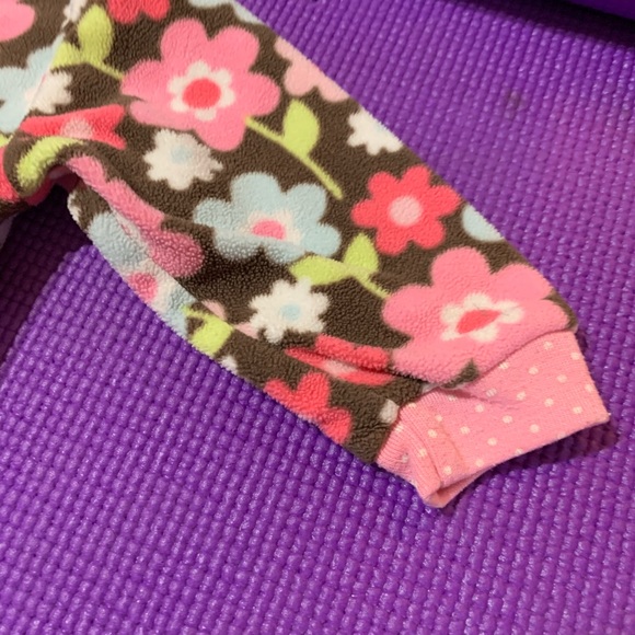 Floral Baby Girl Fleece Sleeper - Picture 3 of 4